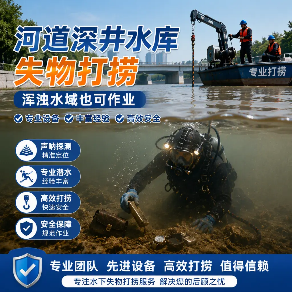 河道深井水库失物打捞，浑浊水域也可作业泽库